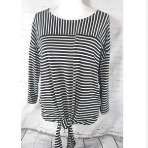 Chico's Travelers Collection Tie Front Top Large